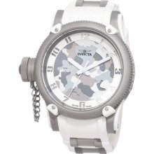 Invicta Men's Russian DIver Special Ops Lefty Swiss Quartz Rubber Strap White 1200