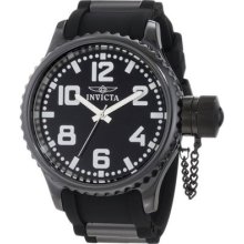 Invicta Mens Russian Diver Black Ip Ceramic Case Polyurethane Strap Watch 1936