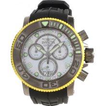 Invicta Men's Sea Hunter Pro Diver Chronograph Stainless Steel Case Rubber Strap Silver Tone Dial 80350