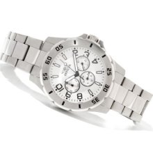 Invicta Men's Specialty Quartz Stainless Steel Bracelet Watch w/ 3-slot Collector's Box SILVERTONE