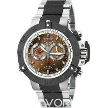 Invicta Men's Stainless Steel Case and Bracelet Chronograph Subaqua Noma 500M Diver Brown Dial 11585