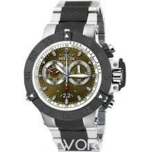 Invicta Men's Stainless Steel Case and Bracelet Chronograph Subaqua Noma 500M Diver Green Dial 11584