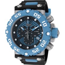 Invicta Men's Stainless Steel Subaqua Nitro Chronograph Quartz Black Dial Rubber Strap Blue Bezel 10041