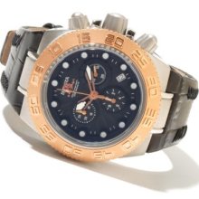 Invicta Mid-size Subaqua Sport Elegant Quartz Chronograph Stainless Steel Leather Strap Watch