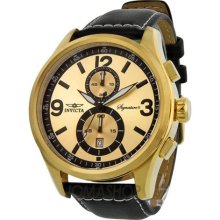 Invicta Signature II Elegant Gold Dial Chronograph Mens Watch 7417