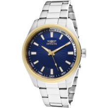 Invicta Watch Specialty Men's Quartz Watch With Blue Dial Analogue Display And Silver Stainless Steel Bracelet 12828