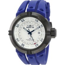 Invicta Watches Men's Force GMT White Dial Black IP Case Blue Polyuret