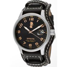 Invicta Watches Men's I-Force Black Dial Black Genuine Leather Black