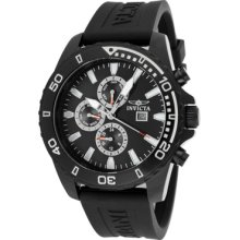 Invicta Watches Men's Specialty Chronograph Black Dial Black Polyureth