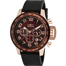 Invicta Watches Men's Specialty Chronograph Brown Dial Black Polyureth