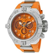 Invicta Watches Men's Subaqua Chronograph Skeletionized Orange Dial Or