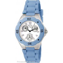 Invicta Womens Angel White Dial Baby Blue Silicone Strap Invicta-0735