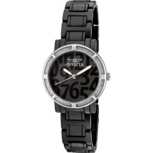 Invicta Womens Classique Black Ceramic Diamond Accented Bezel Dial Watch 10277