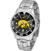 Iowa Hawkeyes Competitor Black AnoChrome Steel Watch with Colored Bezel