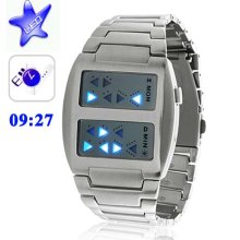 Irregular Time&Date Display LED Watch with Blue Light