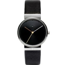 Jacob Jensen Dimension Series Women's Quartz Watch With Black Dial Analogue Display And Black Leather Strap 852