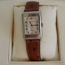 Jaeger LeCoultre Stainless Steel Reverso Duo Time Zone Dial - Multi-color - Leather