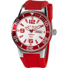 Jet Set Unisex Wb30 Unisex Plastic Watch - Red Rubber Strap - White Dial - JETJ55454-168