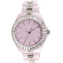 Jet Set Womens St. Tropez Plastic Watch - Pink Rubber Strap - Pink Dial - JETJ15144-04