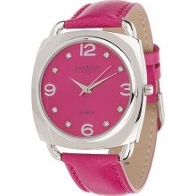Joan Rivers Modern Classic Leather Strap Watch - Pink - One Size