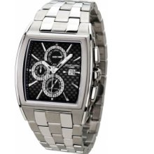 Jorg Gray Mens 6300 Series Dual Time Stainless Watch - Silver Bra ...