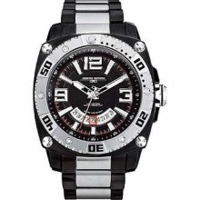 Jorg Gray Solid Stainless Steel Bracelet Black Dial Men's watch #JG9800-23