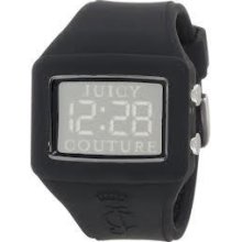 Juicy Couture Womens Girl Chrissy Digital Black Jelly Strap Square Watch 1900985