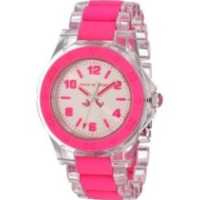 Juicy Couture Women's Rich Girl Clear Plastic Bracelet With Neon Pink MSRP $195 - Pink - Silicone