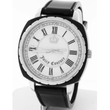 Juicy Couture Women's White Dial Black Rubber Strap Quartz Plastic Watch