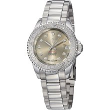 Kadloo Women's 'Match Race' Grey Diamond Dial Stainless Steel Watch