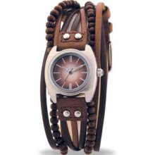 Kahuna Ladies' Multi Band Leather Strap Brown KLS-0083L Watch