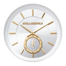 Karl Lagerfeld Classic Two Tone Logo Dial Bracelet Watch - Silver