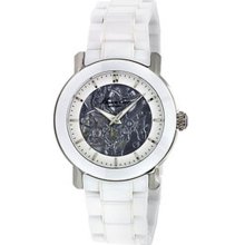 Kenneth Cole Womens New York Automatic Ceramic Bracelet Stainless Watch - White Bracelet - Skeleton Dial - KC4726