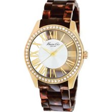Kenneth Cole York Kc4861 Gold-plated Steel & Brown Plastic Watch