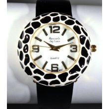 Kenneth Jay Lane Ladies Round Leopard Watch