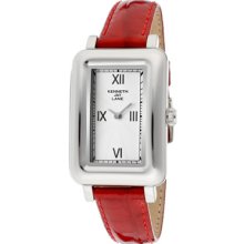 Kenneth Jay Lane Watches Women's White Textured Dial Red Genuine Paten