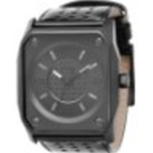 KR3W Men's K1016-BLK Stealth Black Dial Black Leather