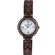 Ladies' Brown Mini Round Glitz Watch