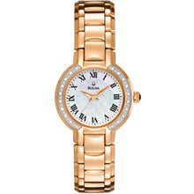 Ladies' Bulova Fairlawn Diamond Accent Rose-Tone Stainless Steel