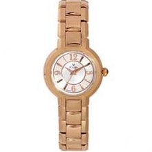 Ladies' Bulova Rose-Tone Stainless Steel Watch with White Dial (Model: