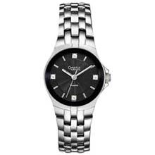 Ladies' Caravelle by Bulova Diamond Accent Watch with Black Dial