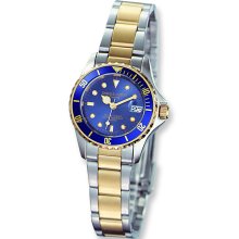 Ladies Charles Hubert Two-tone Silver Blue Dial Watch