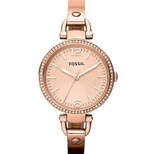 Ladies' Georgia Rose Gold-Tone Bangle Bracelet Watch with Crystal Bezel