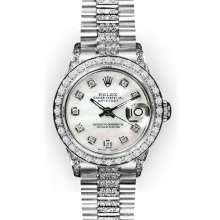 Ladies Mother of Pearl Diamond Dial Rolex Datejust Super President (948)