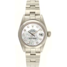 Ladies Rolex Date Watch 79160 Mother of Pearl Diamond Dial