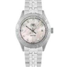 Ladies Rotary Les Originales Silver Watch W/ Pink Mother Of Pearl Dial