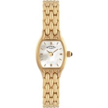 Ladies Rotary Watch Gold Plated Steel Mother Of Pearl Dial Lb00738/41