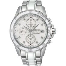 Ladies Seiko Sportura Stainless Steel Diamond Chronograph Watch