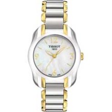 Ladies' Tissot T-Wave Two-Tone Stainless Steel Watch with Mother-of-