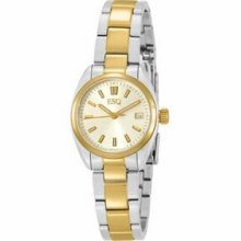 Ladies two tone bracelet watch with champagne dial by ESQ Promotional